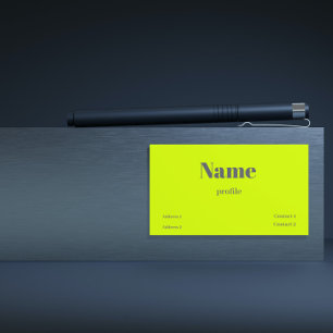 Tarjeta De Visita nombre en negrita amarillo fluorescente