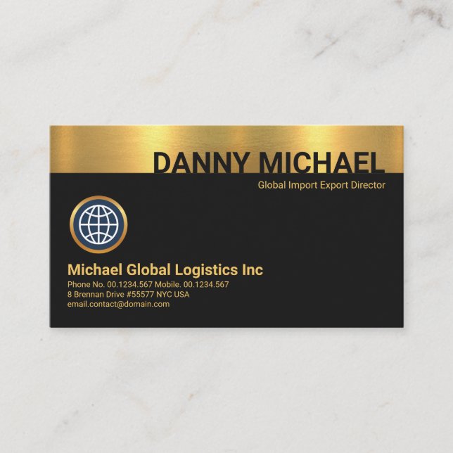 Tarjeta De Visita Nombre especial Silhouette Gold Layer CEO Fundador (Anverso)