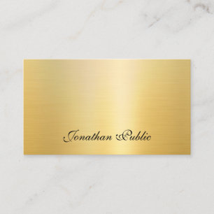 Tarjeta De Visita Nombre manuscrito moderno Plantilla de oro elegant