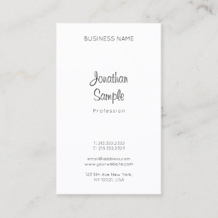 Tarjeta De Visita Nombre Manuscrito Profesional Minimalista Moderno