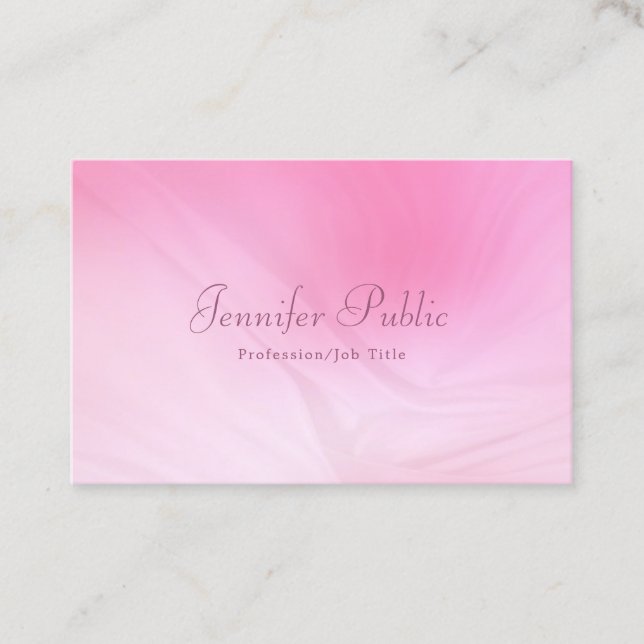 Tarjeta De Visita Nombre moderno manuscrito Elegante Profesional Ros (Anverso)