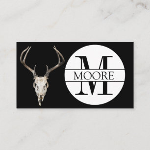 Tarjeta De Visita Nombre Monograma de Personalizable Antler de crán