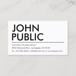 Tarjeta De Visita Nombre negrita simple y blanco simple