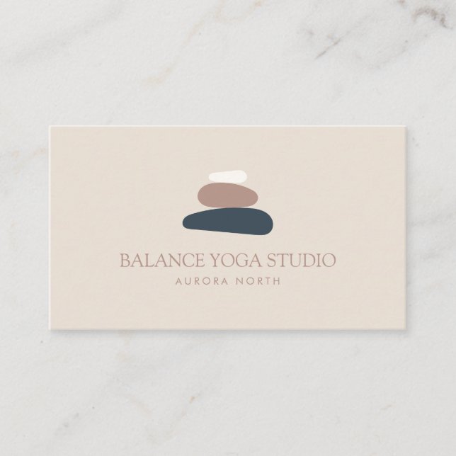 Tarjeta De Visita Nombre personalizado del instructor de yoga Zen St (Anverso)