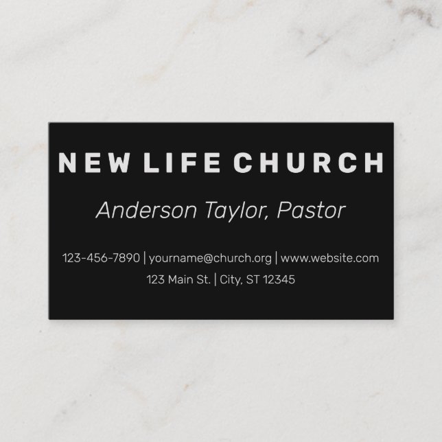 Tarjeta De Visita Nombre personalizado Iglesia religiosa (Anverso)