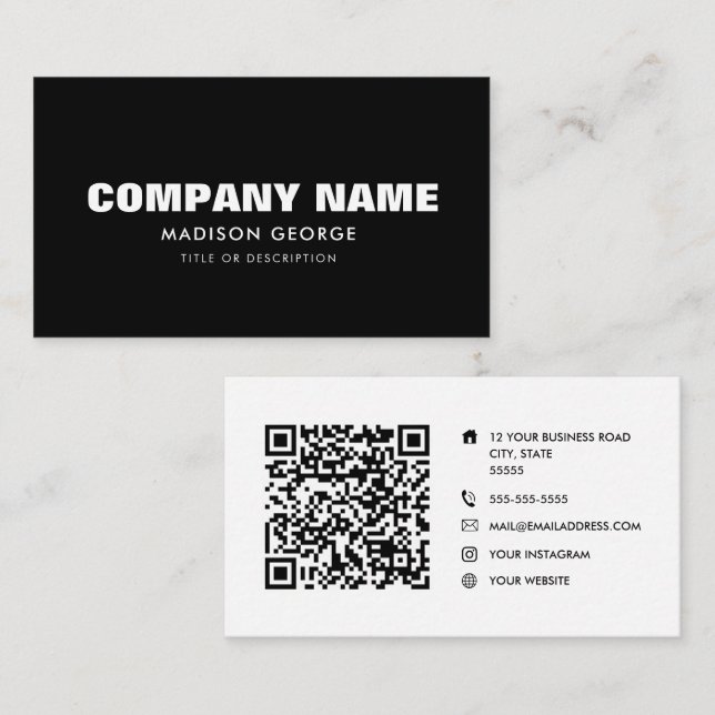 Tarjeta De Visita Nombre personalizado moderno medio social minimali (Anverso / Reverso)