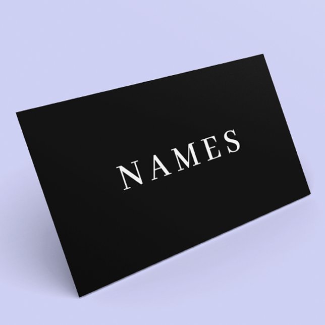 Tarjeta De Visita Nombre personalizado simple negro elegante (Subido por el creador)