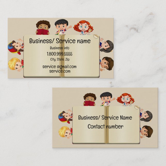 Tarjeta De Visita Nombre personalizado Terapia de voz Niños Personal (Anverso / Reverso)