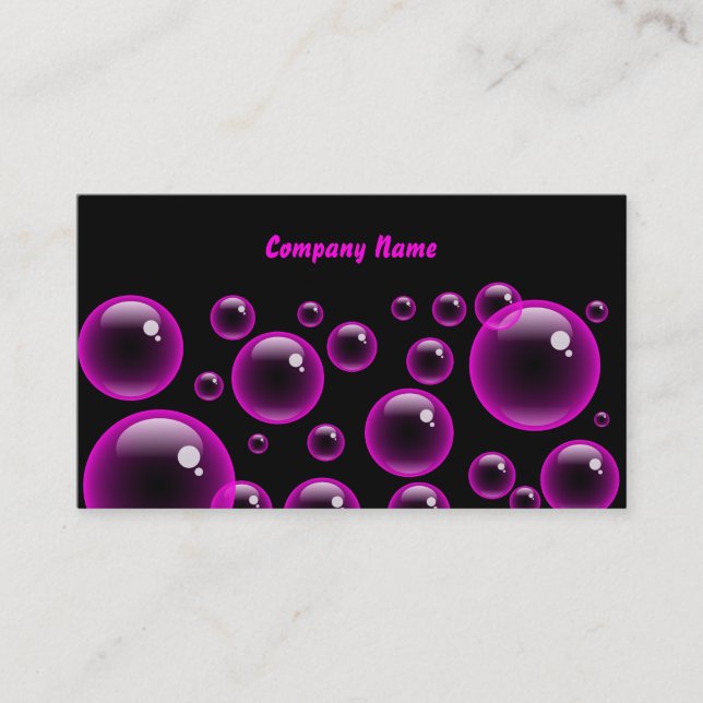 Tarjeta De Visita Nombre Pink Bubbles, Company (Anverso)
