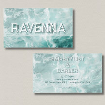Nombre Profesional de Plata Blanco Seafoam