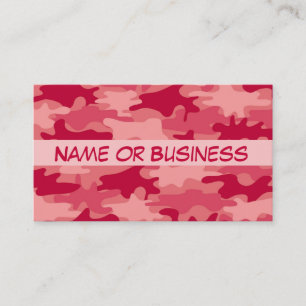 Tarjeta De Visita Nombre rojo del camuflaje de Camo personalizado
