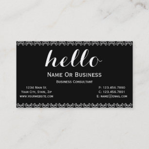 Tarjeta De Visita Nombre único en blanco y negro