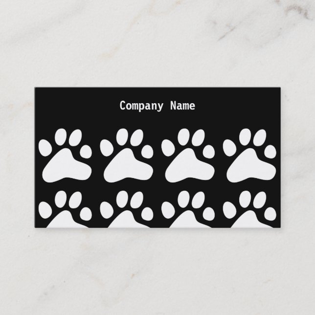 Tarjeta De Visita Nombre White Dog Paws, Company (Anverso)