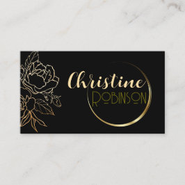 Tarjeta De Visita Nombre y profesión personalizados en negro y oro