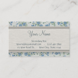 Tarjeta De Visita Nomeolvides azul floral y de mármol con el