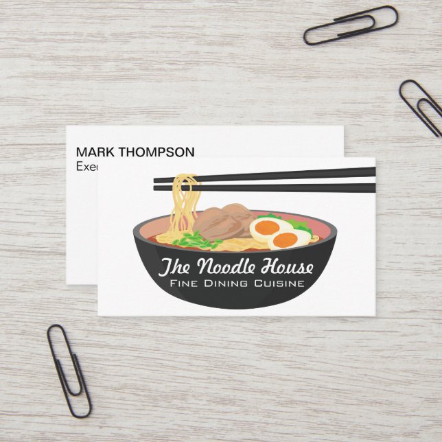 Tarjeta De Visita Noodle Bowl | Palillos (Anverso/Reverso In Situ)