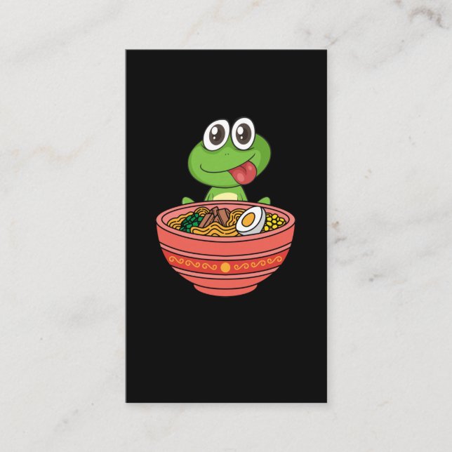 Tarjeta De Visita Noodles japoneses Kawaii Frog Ramen (Anverso)