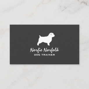 Tarjeta De Visita Norfolk Terrier Perro Raza Silhouette