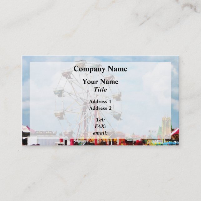 Tarjeta De Visita Noria contra el cielo azul (Anverso)