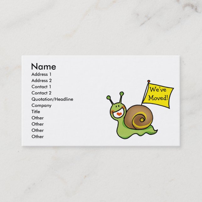 Tarjeta De Visita ¡Nos hemos movido! (Anverso)