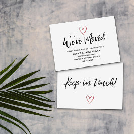 Tarjeta De Visita "Nos hemos mudado" escritura moderna a mano, tarje