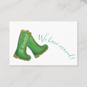 Tarjeta De Visita "Nos hemos mudado" verde bien arranque