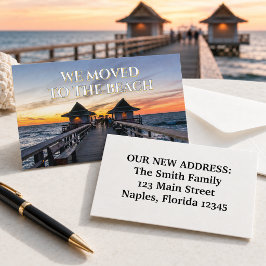 Tarjeta De Visita Nos Mudamos Al Muelle De Beach Naples Florida