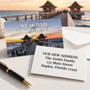 Tarjeta De Visita Nos Mudamos Al Muelle De Beach Naples Florida