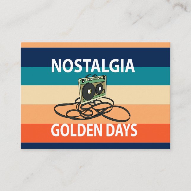 Tarjeta De Visita Nostalgia Golden Days Cinta Cassette (Anverso)