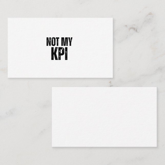 Tarjeta De Visita Not My KPI Minimalist Professional Business Card (Anverso / Reverso)