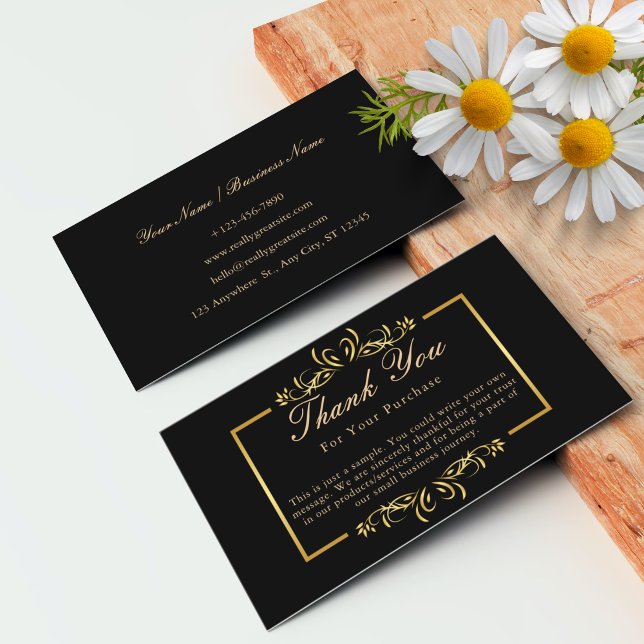 Tarjeta De Visita Nota de agradecimiento personalizada para el clien (Personalized Thank You Note For Customer Business Card)