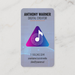 Tarjeta De Visita Nota de Sonido Hoja de Música Digital