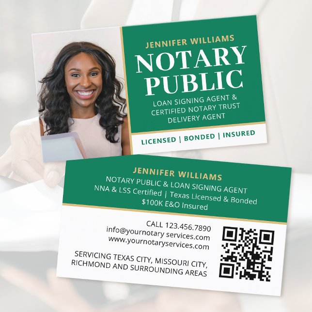 Tarjeta De Visita Nota profesional Foto pública Código QR Verde (Subido por el creador)