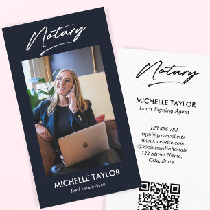 Tarjeta De Visita Nota profesional moderna Foto pública Código QR