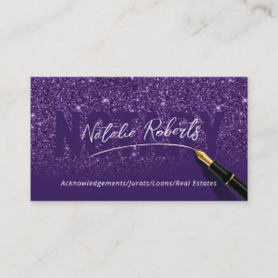 Tarjeta De Visita Notable Deep Public Purple Elegant Signature
