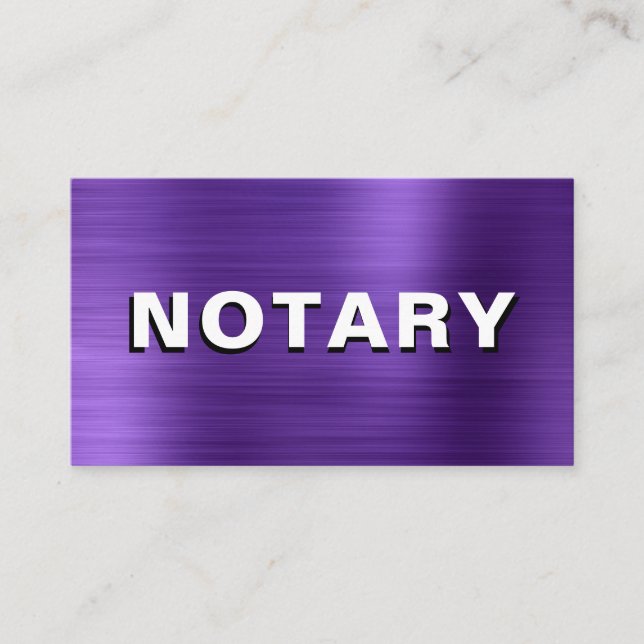 Tarjeta De Visita *~* NOTARIA FOTO METALIZADO PURPLE Sigking Agent (Anverso)