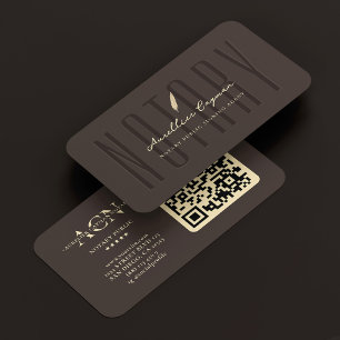 Tarjeta De Visita Notaría Pública Móvil Moderna Quill Espresso
