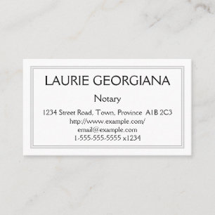 Tarjeta de visita notarial subestimada y restringi