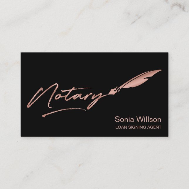 Tarjeta De Visita Notario Agente de firma de préstamos públicos Códi (Anverso)