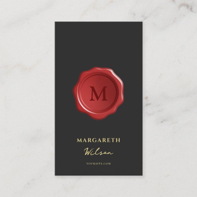 Tarjeta De Visita Notario Agente de firma de préstamos públicos Mono (Anverso)