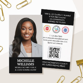 Tarjeta De Visita Notario Agente de firma pública Foto Código QR Neg