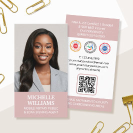 Tarjeta De Visita Notario Agente de firma pública Foto Código QR Ros