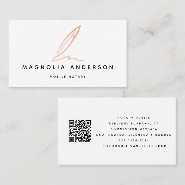 Tarjeta De Visita Notario Agente de firma pública Rosa Relieve metal (Anverso / Reverso)