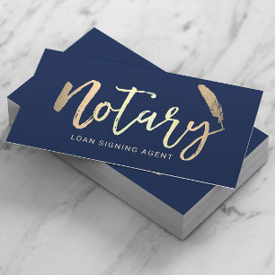 Tarjeta De Visita Notario agente de préstamos moderna marina y tipo