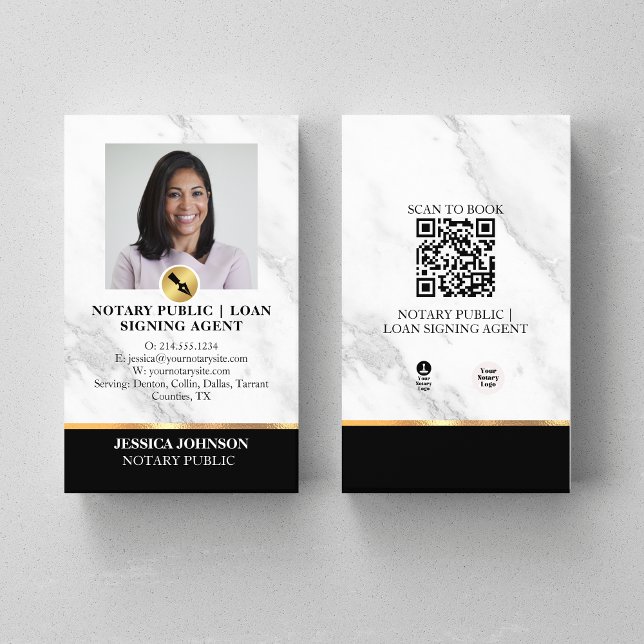 Tarjeta De Visita Notario de lujo profesional de mármol gris QR públ (Subido por el creador)