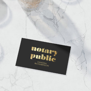 Tarjeta De Visita Notario elegante de bolígrafo cruzado de oro y neg