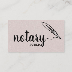 Tarjeta De Visita Notario guión elegante público sencillo blanco y n