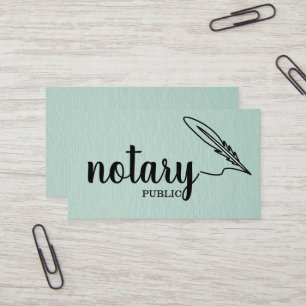 Tarjeta De Visita Notario guión elegante público sencillo blanco y n