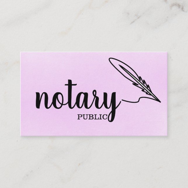 Tarjeta De Visita Notario guión elegante público sencillo blanco y n (Anverso)