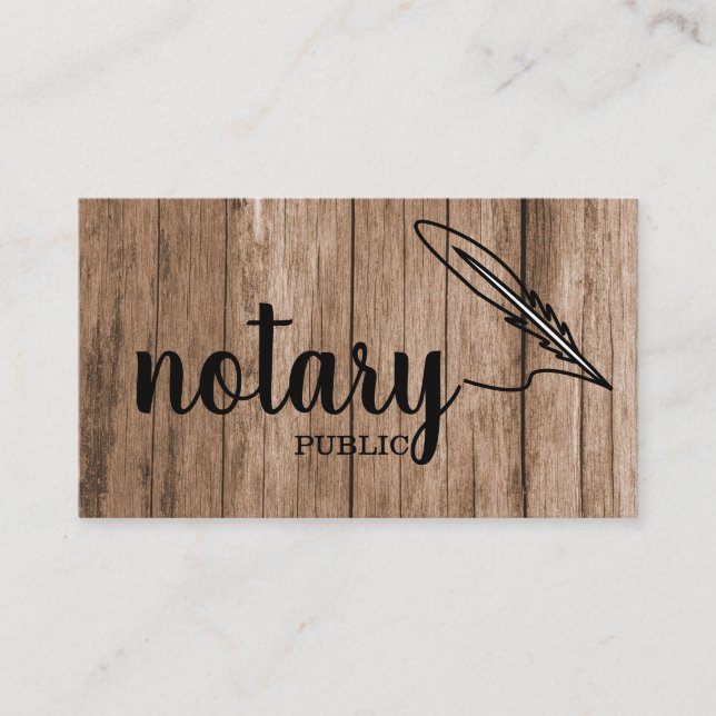Tarjeta De Visita Notario guión elegante público sencillo blanco y n (Anverso)